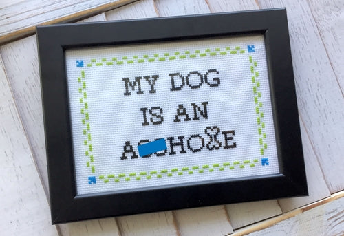 Funny Dog Cross Stitch DIY Kit — Intermediate Counted Cross Stitch Set