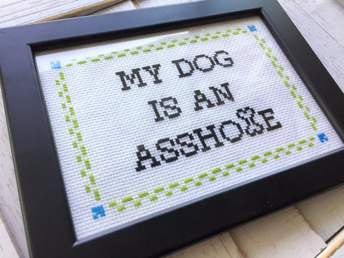 Funny Dog Cross Stitch DIY Kit — Intermediate Counted Cross Stitch Set